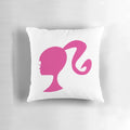 Barbie logo printed on a plush, soft pillow for a cozy, nostalgic touch to any bedroom.
