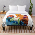 Cozy plush blanket featuring the characters from the beloved children's TV show 'Bear in the Big Blue House