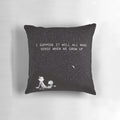 Colorful Calvin and Hobbes illustration on a cozy pillow, capturing the spirit of the beloved comic strip.