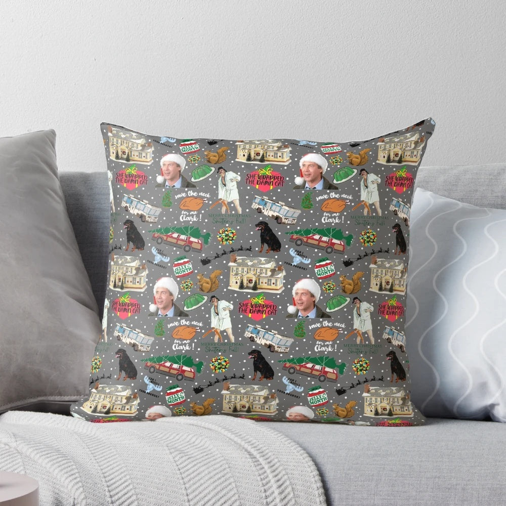 Throw pillow featuring the iconic Griswold family from the movie National Lampoon's Christmas Vacation