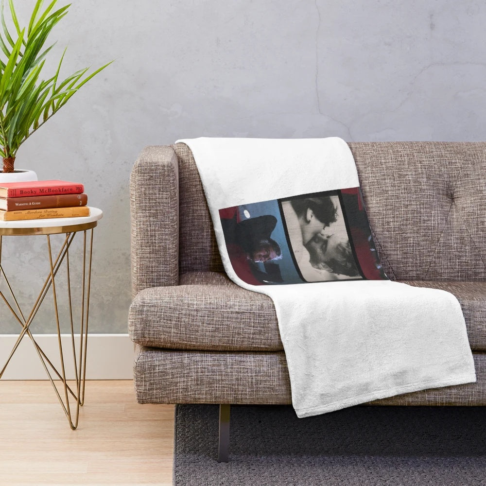 Plush blanket featuring the iconic final scene kiss from the classic film Cinema Paradiso