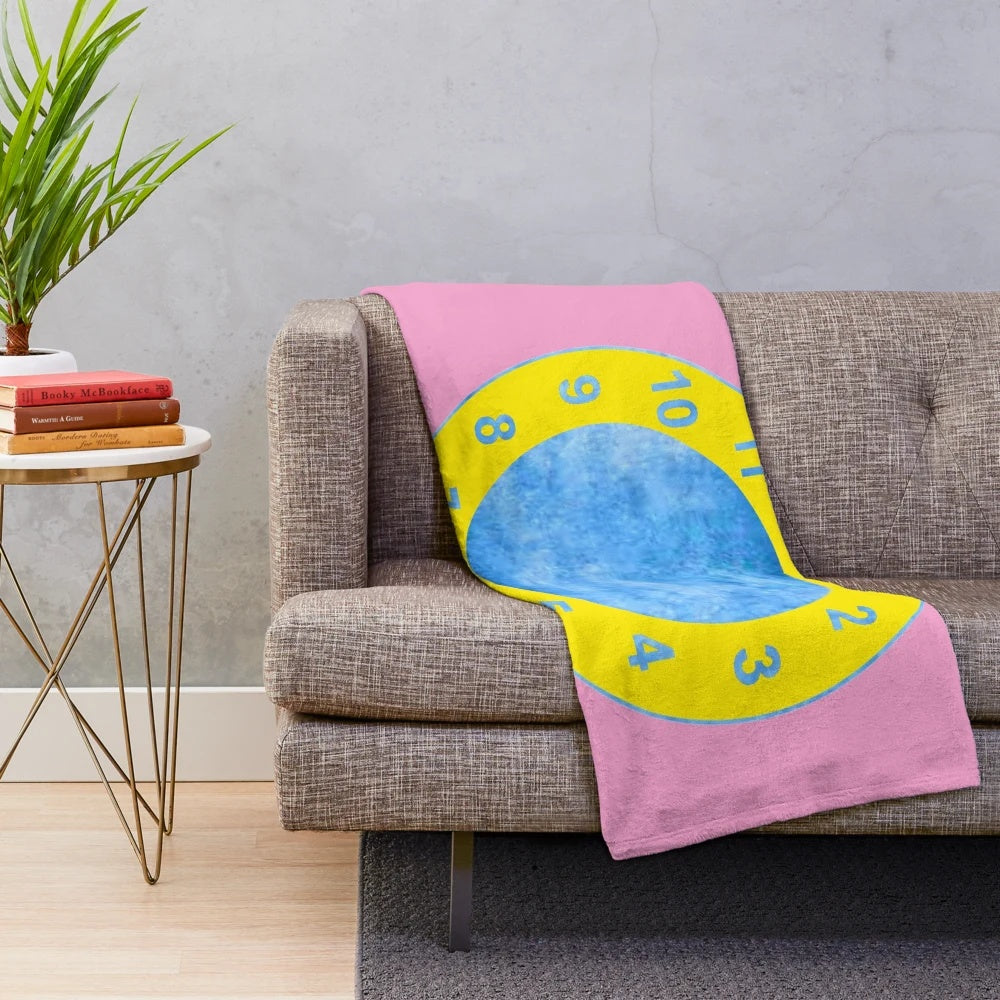 Nostalgic Clock Rug Plush Blanket inspired by The Big Comfy Couch TV show