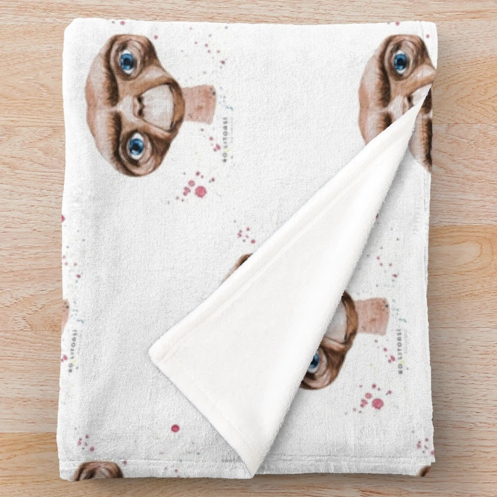 E.T. the Extra-Terrestrial watercolor design plush blanket