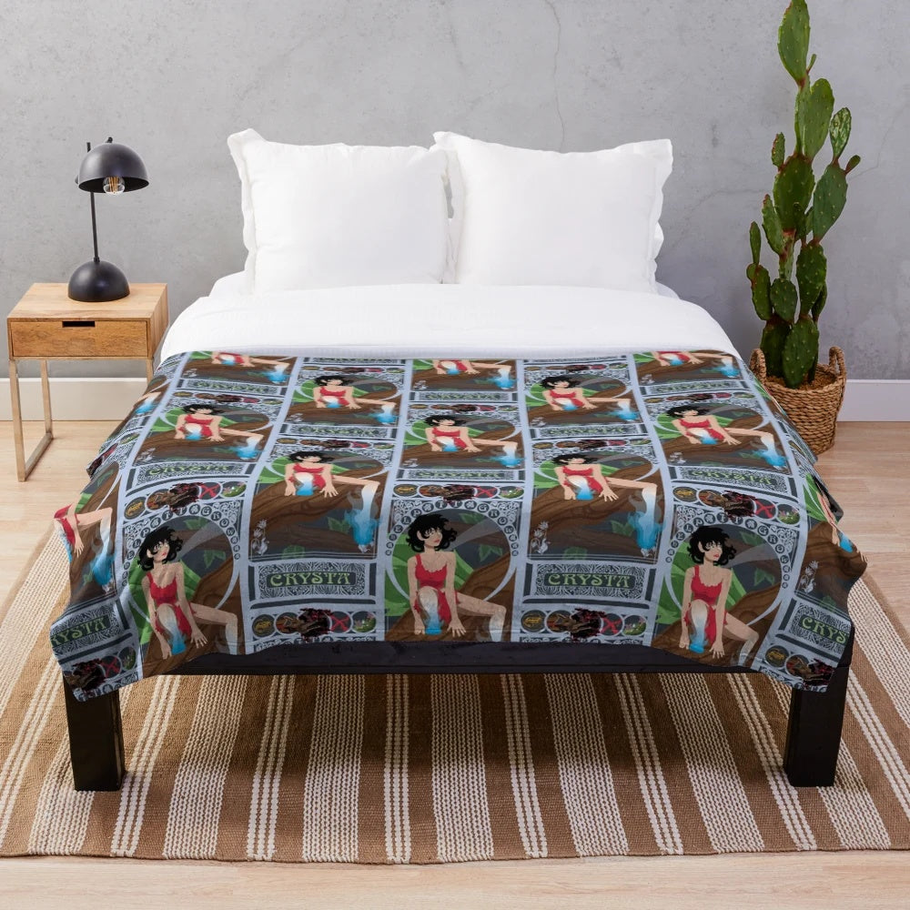 Fern Gully inspired plush blanket featuring the character Crysta