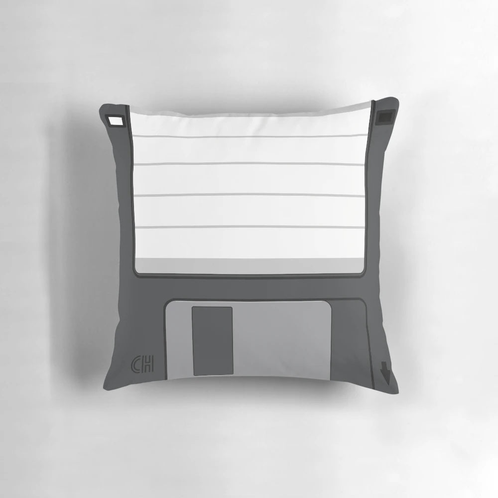 Floppy disc 3.5 inch pillow, a retro computer-themed square cushion