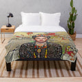 Frida Kahlo inspired plush blanket