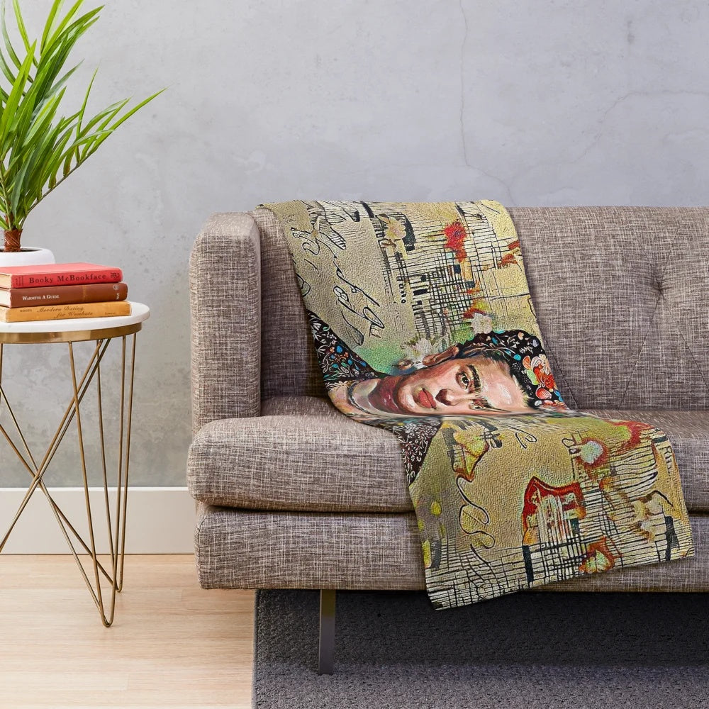 Frida Kahlo inspired plush blanket