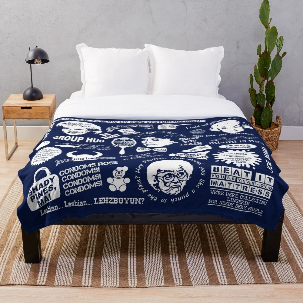 Cozy plush blanket featuring golden girls characters