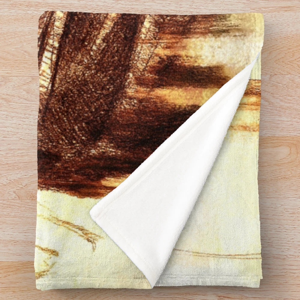 Gone with the Wind themed plush blanket with classic movie imagery