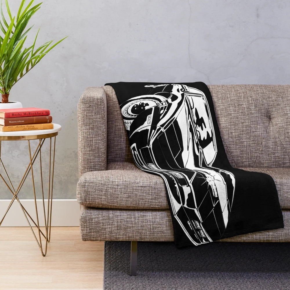 Knight Rider K.I.T.T. inspired plush blanket with retro 80s design