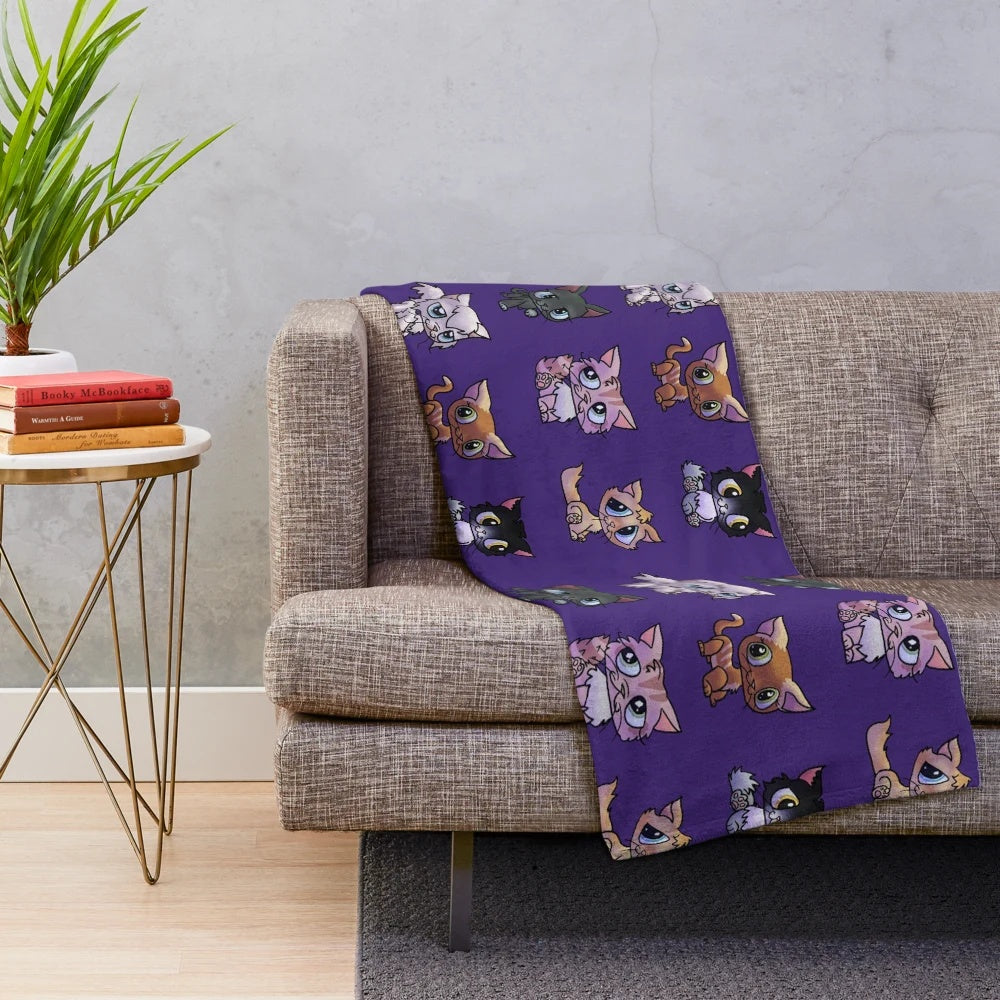 Littlest Pet Shop Cats Plush Blanket featuring nostalgic characters