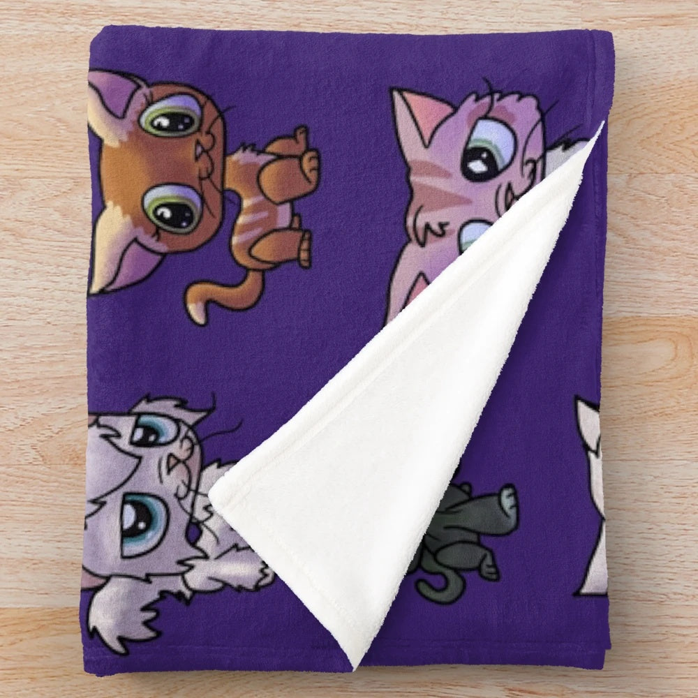 Littlest Pet Shop Cats Plush Blanket featuring nostalgic characters