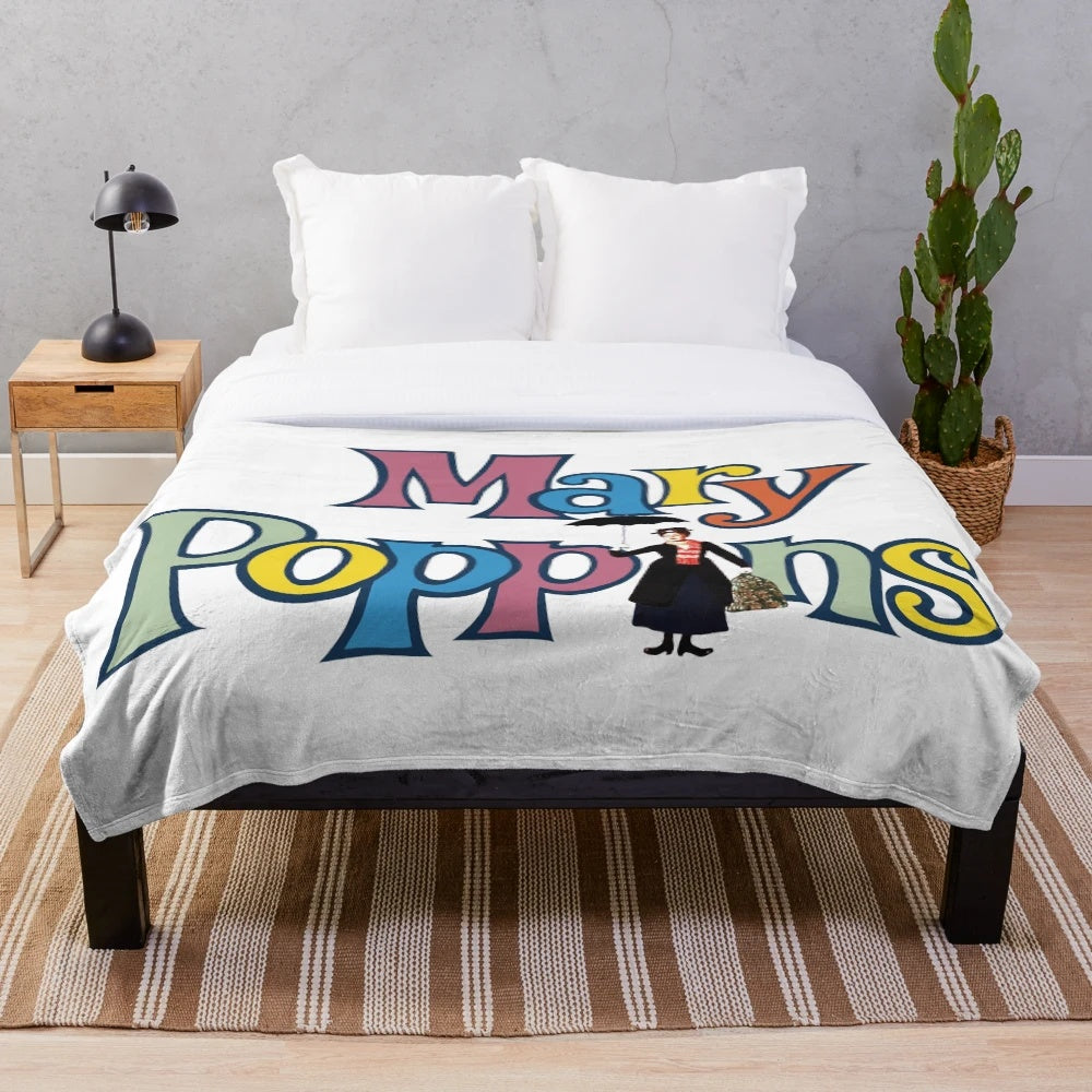 Vintage-style Mary Poppins inspired plush blanket