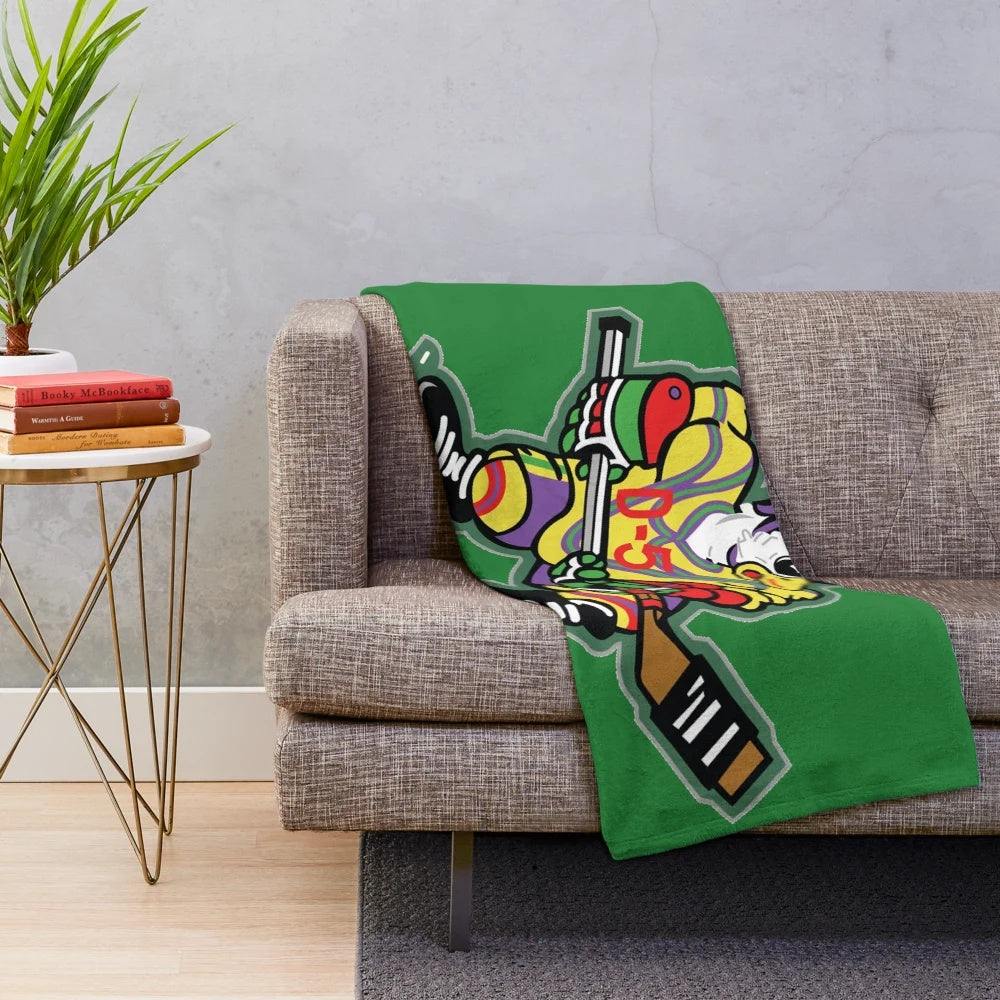 Mighty Ducks inspired plush blanket with "Ducks Fly Together" slogan
