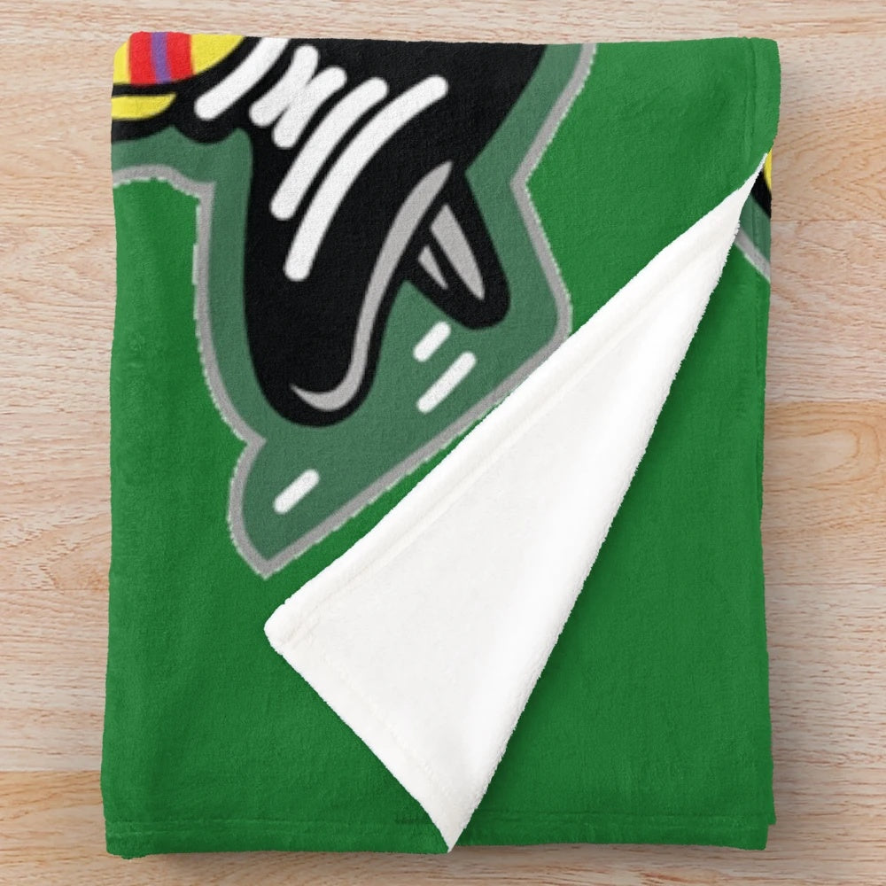 Mighty Ducks inspired plush blanket with "Ducks Fly Together" slogan
