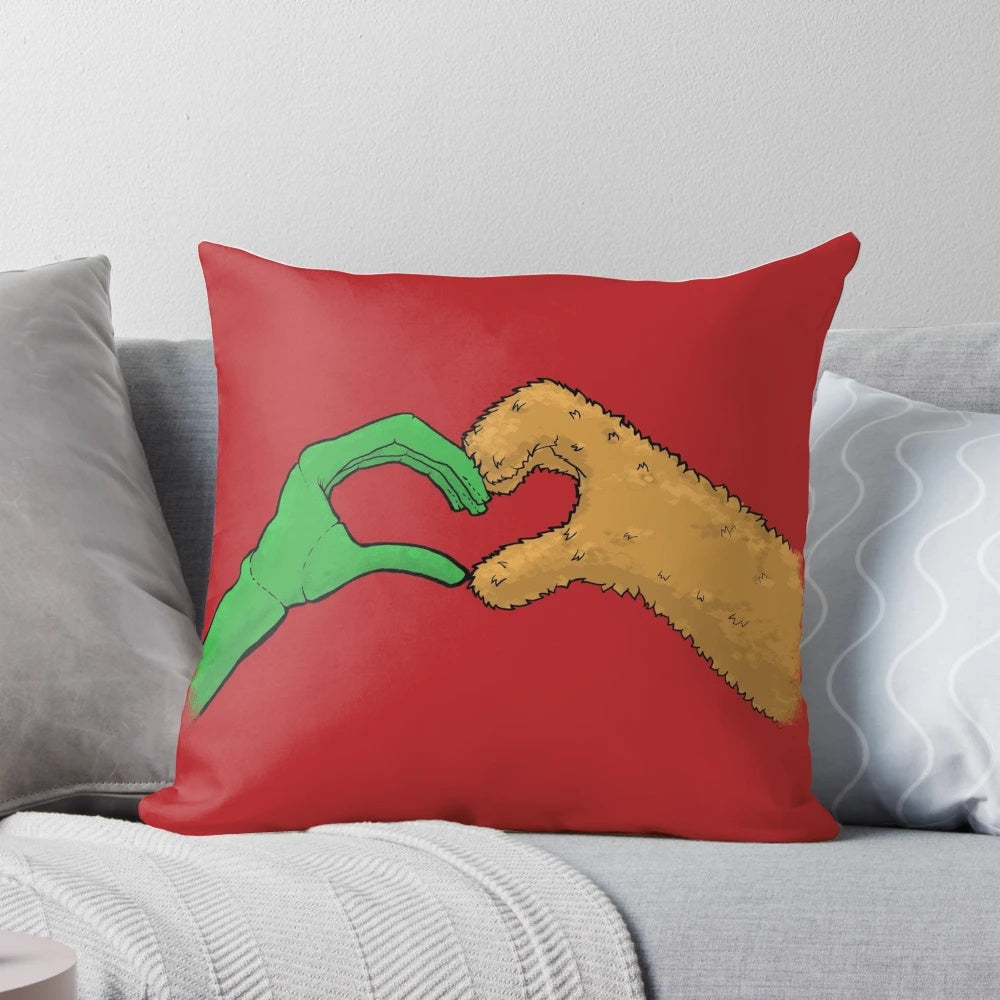 Muppets Kermit the Frog and Fozzie Bear plush pillow for nostalgic home decor