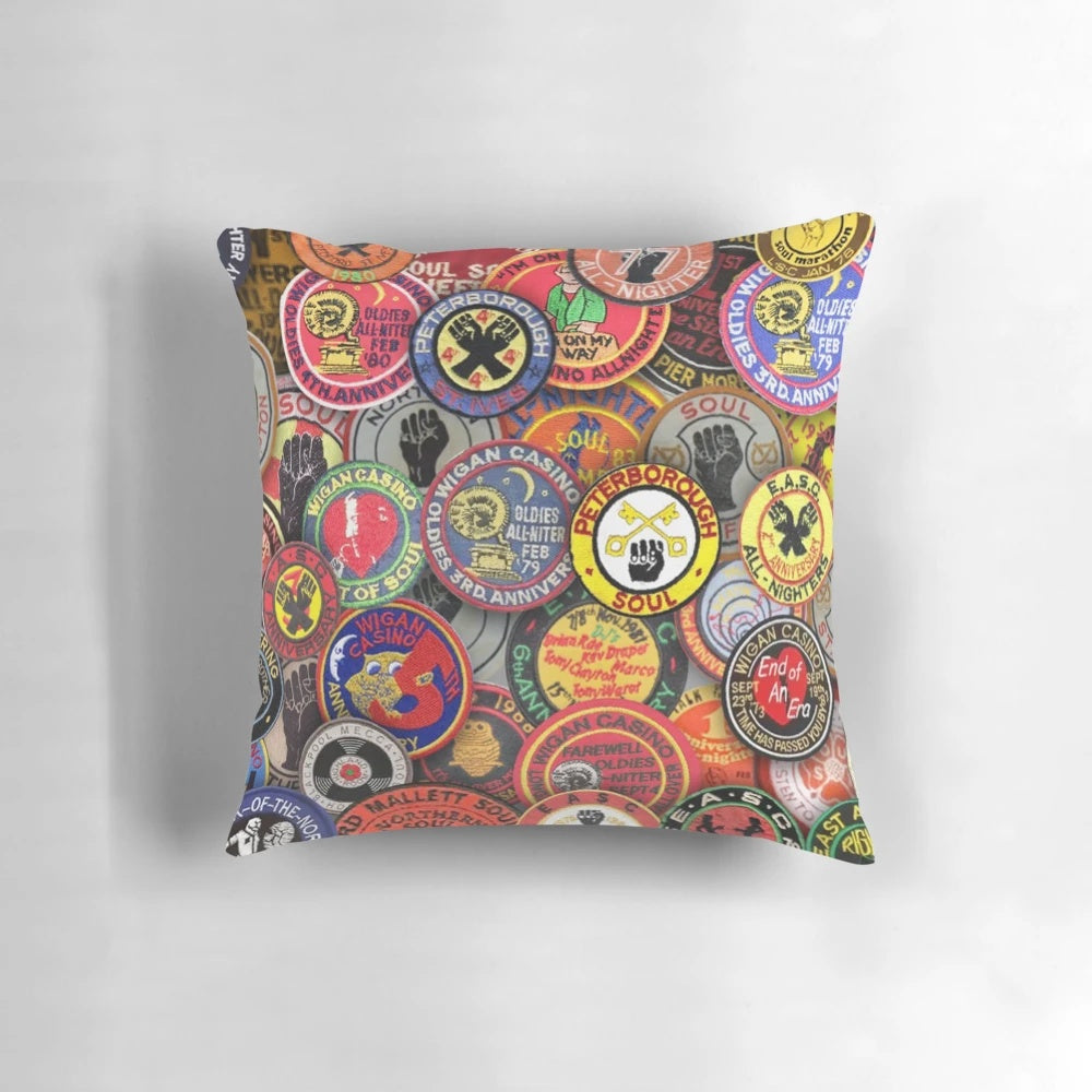 Retro northern soul music-inspired pillow