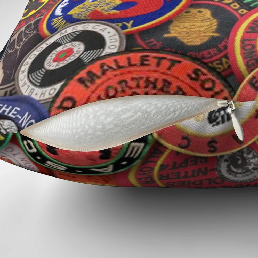 Retro northern soul music-inspired pillow