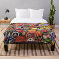 Northern Soul Plush Blanket with Retro Music and Dance Motifs