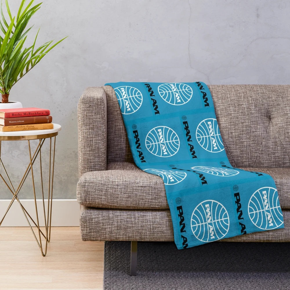 Cozy Pan Am-inspired retro plush blanket
