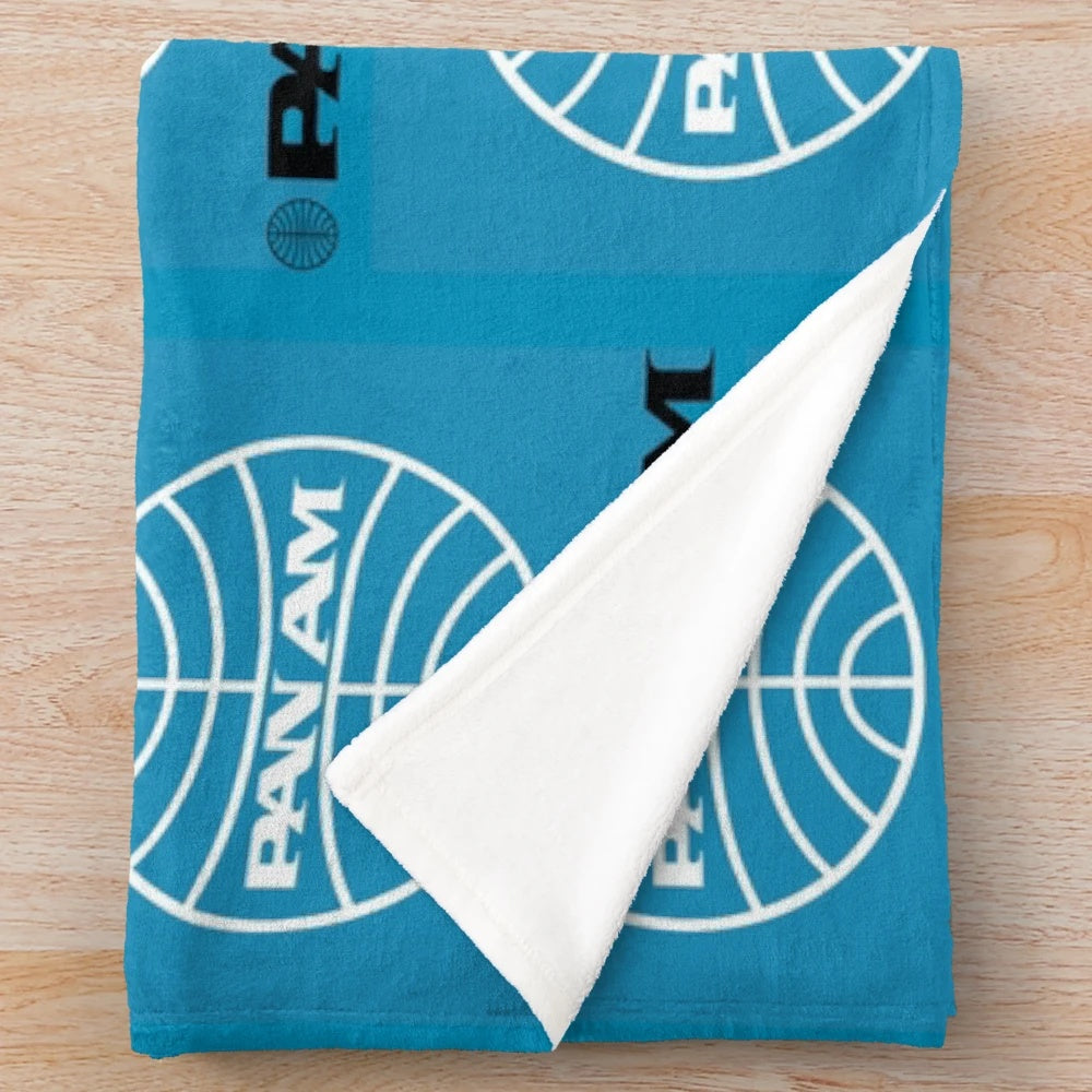 Cozy Pan Am-inspired retro plush blanket
