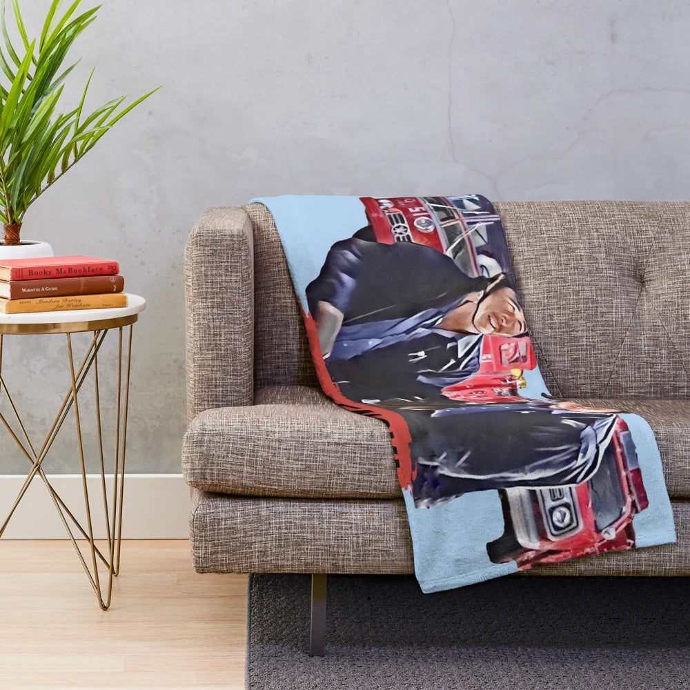 Plush blanket with paramedic-inspired design