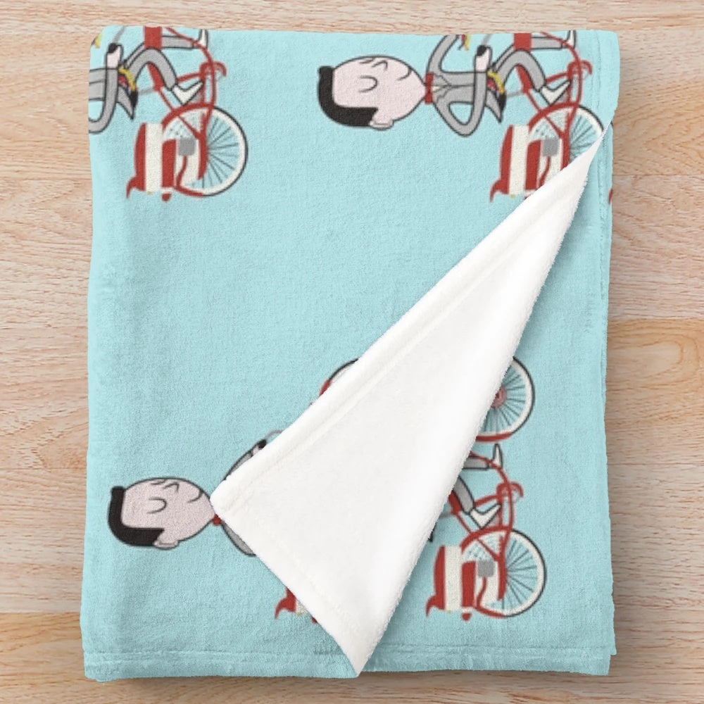 Pee Wee Herman bike plush blanket from the classic 80s movie Pee Wee's Big Adventure