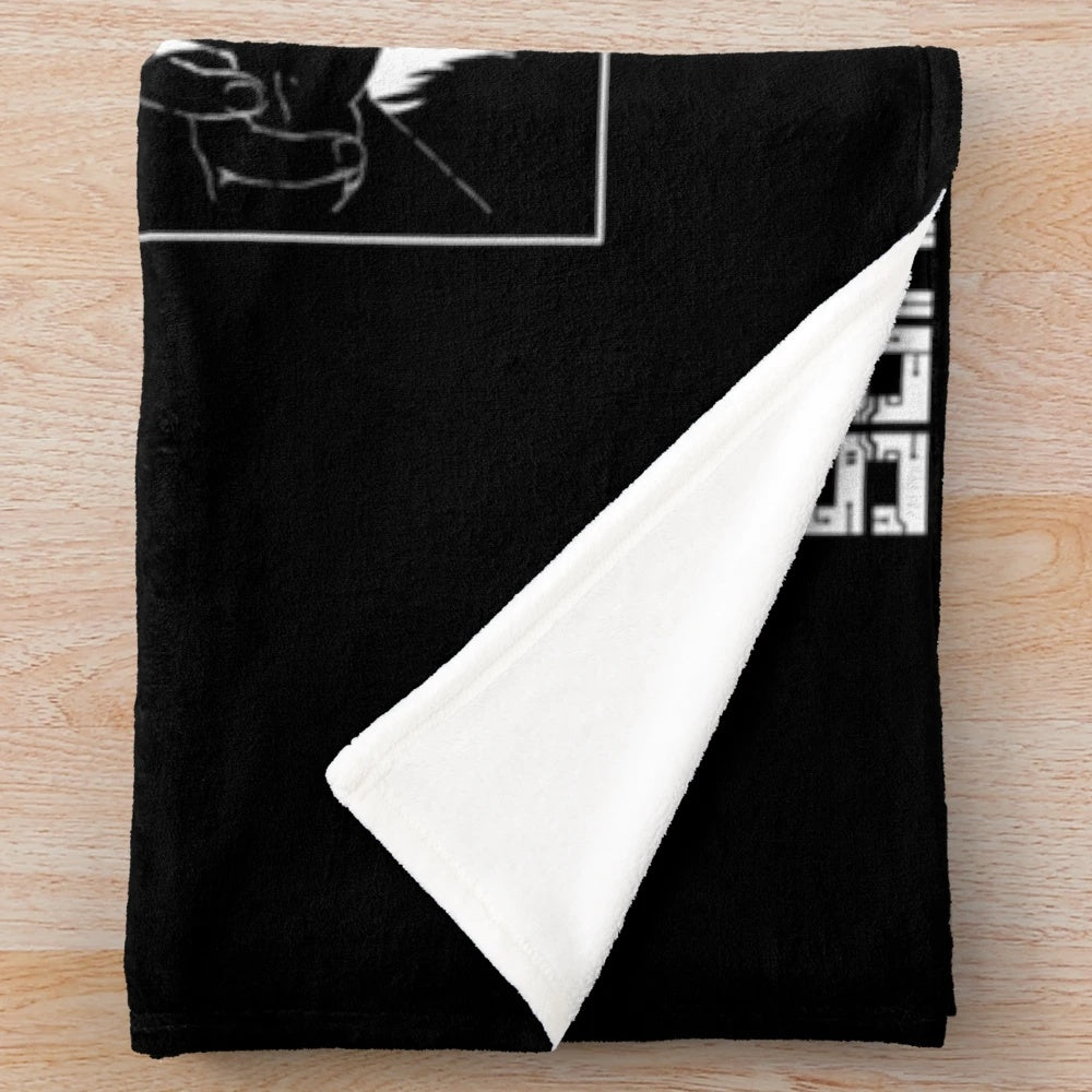 Soft and cozy plush blanket featuring the iconic character Lain Iwakura from the 90s anime series Serial Experiments Lain
