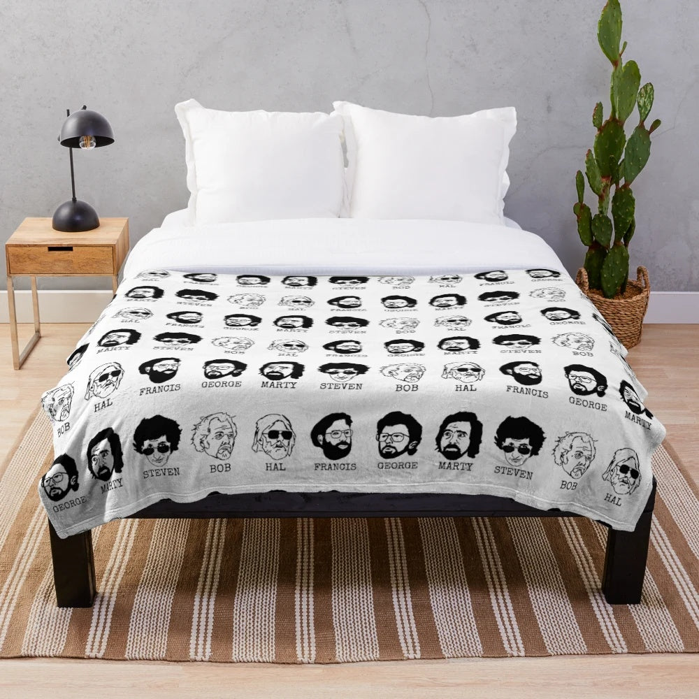 Plush blanket featuring iconic seventies cinema film directors