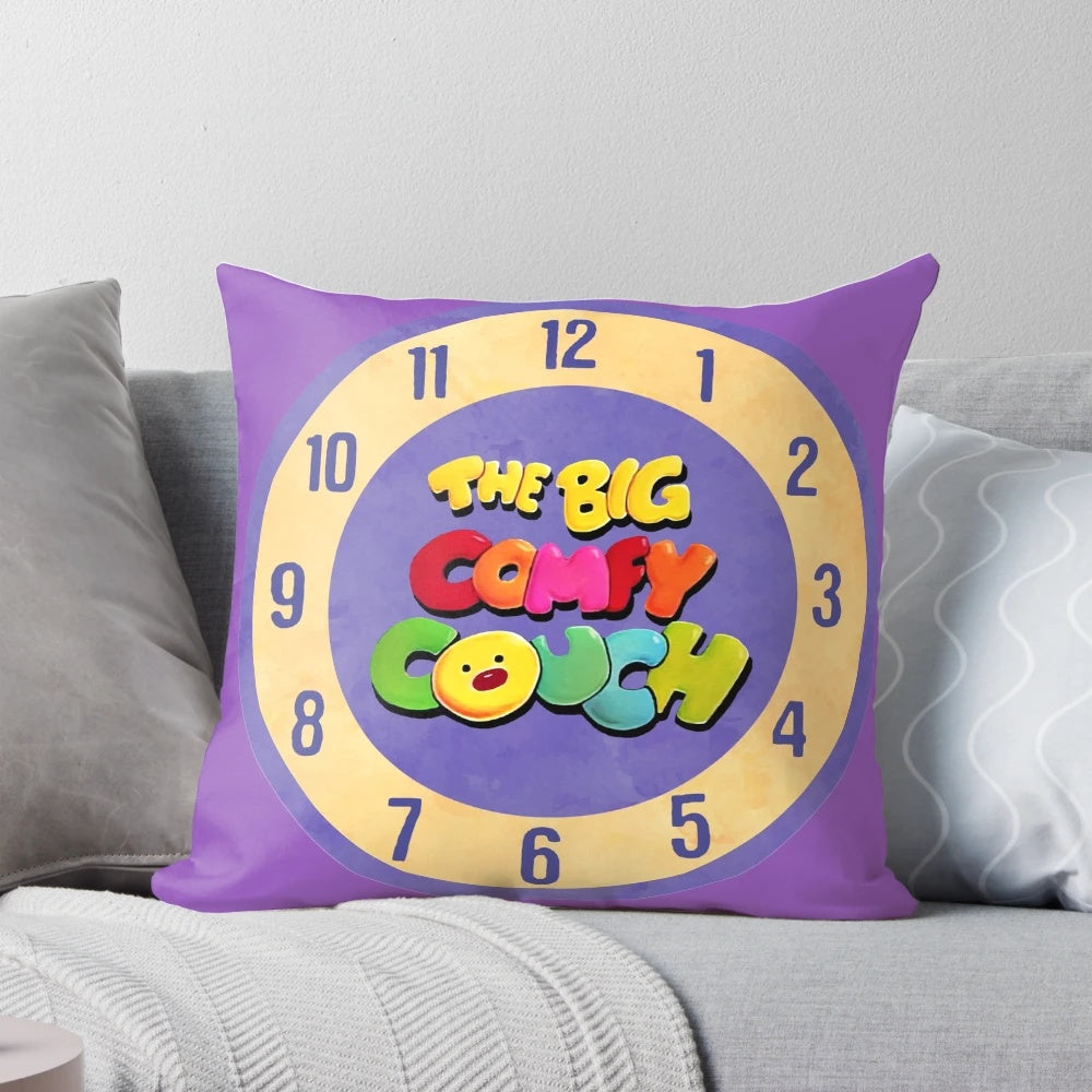 The Big Comfy Couch themed clock pillow, a nostalgic piece of 90s kids show memorabilia