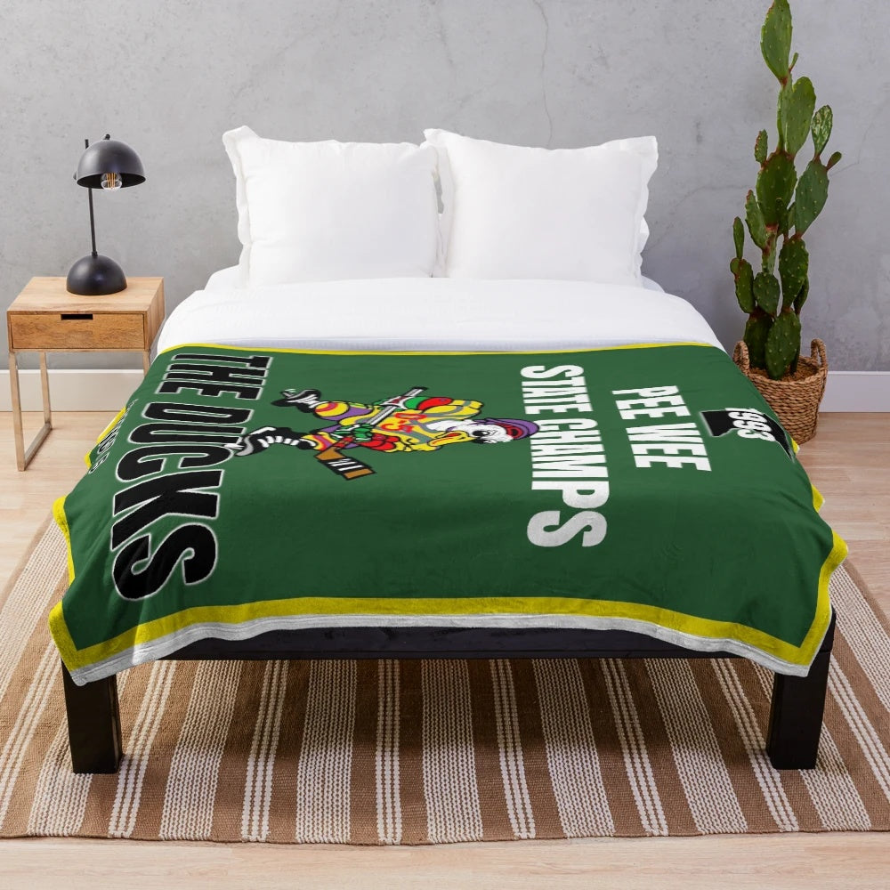 The Mighty Ducks Inspired Pee Wee Champs Banner Plush Blanket