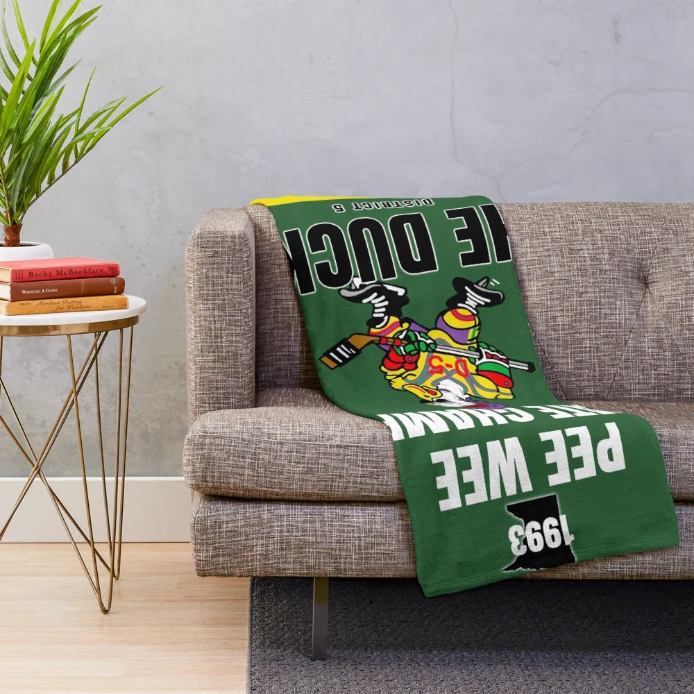 The Mighty Ducks Inspired Pee Wee Champs Banner Plush Blanket