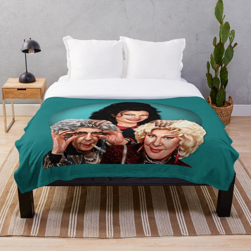 Plush blanket featuring Yetta Rosenberg and Sylvia Fine from the classic 90s sitcom "The Nanny