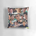 A collage of images featuring Seth Cohen, the iconic character from the TV show "The O.C.", printed on a soft, comfortable pillow.