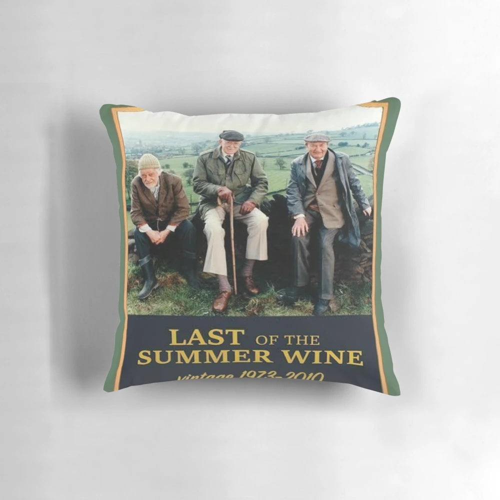 Soft, high-quality pillow featuring the iconic characters from the classic British TV show "Last of the Summer Wine"