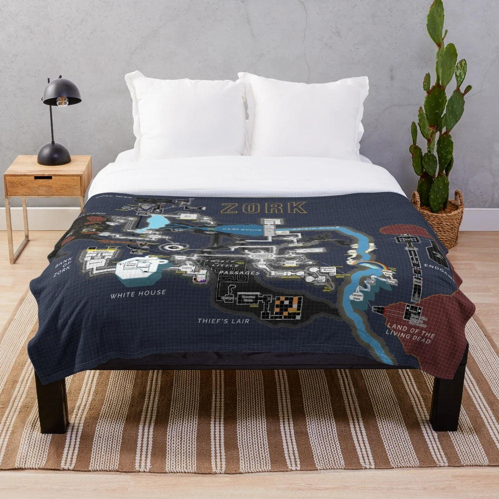 Soft and cozy plush blanket featuring the iconic Zork text adventure game