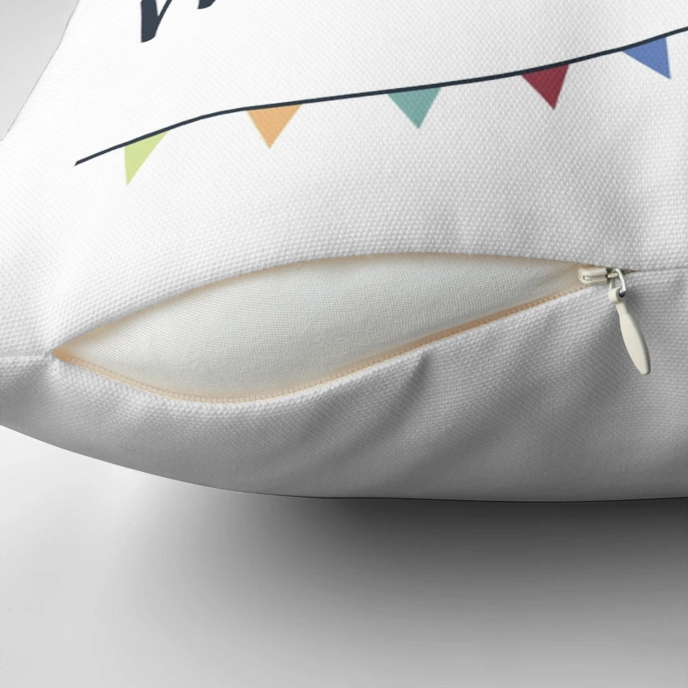 Not My Circus, Not My Monkeys decorative pillow featuring a fun, humorous saying in cursive typography.