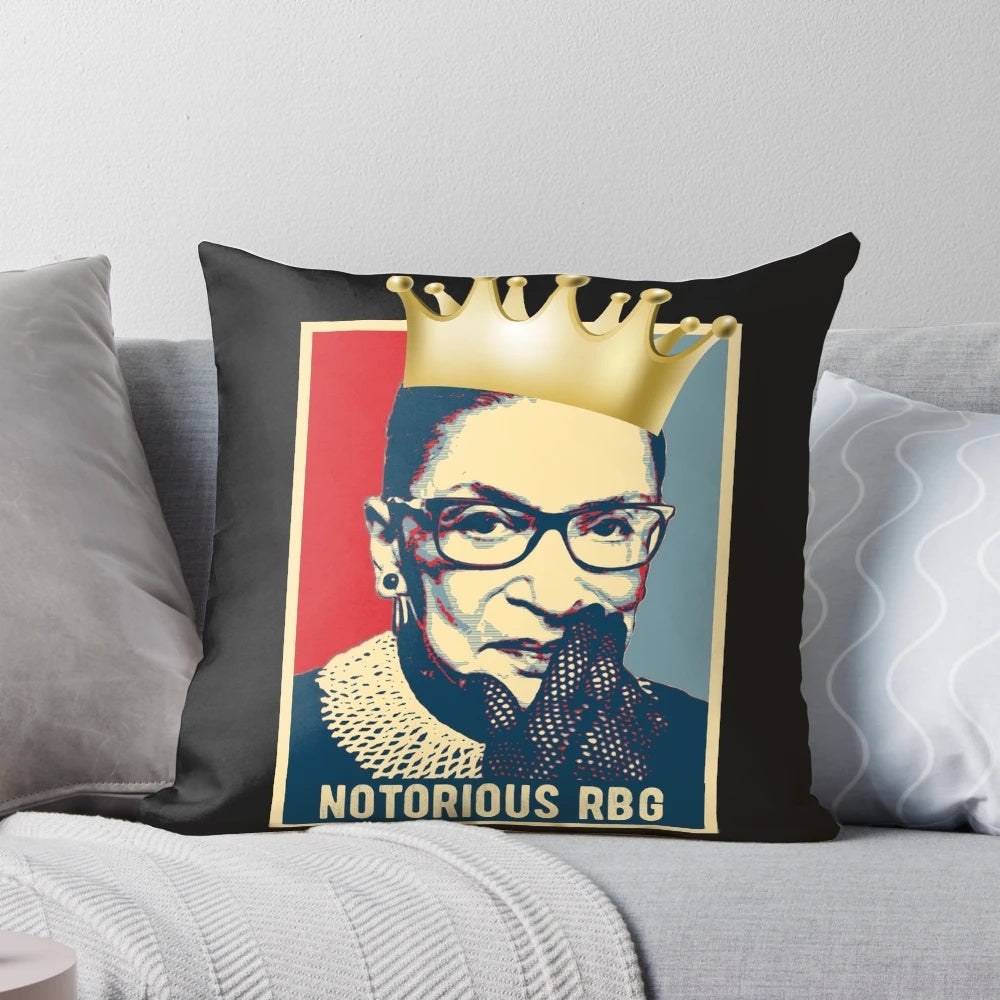 Notorious RBG Pillow featuring the portrait of the late Supreme Court Justice Ruth Bader Ginsburg
