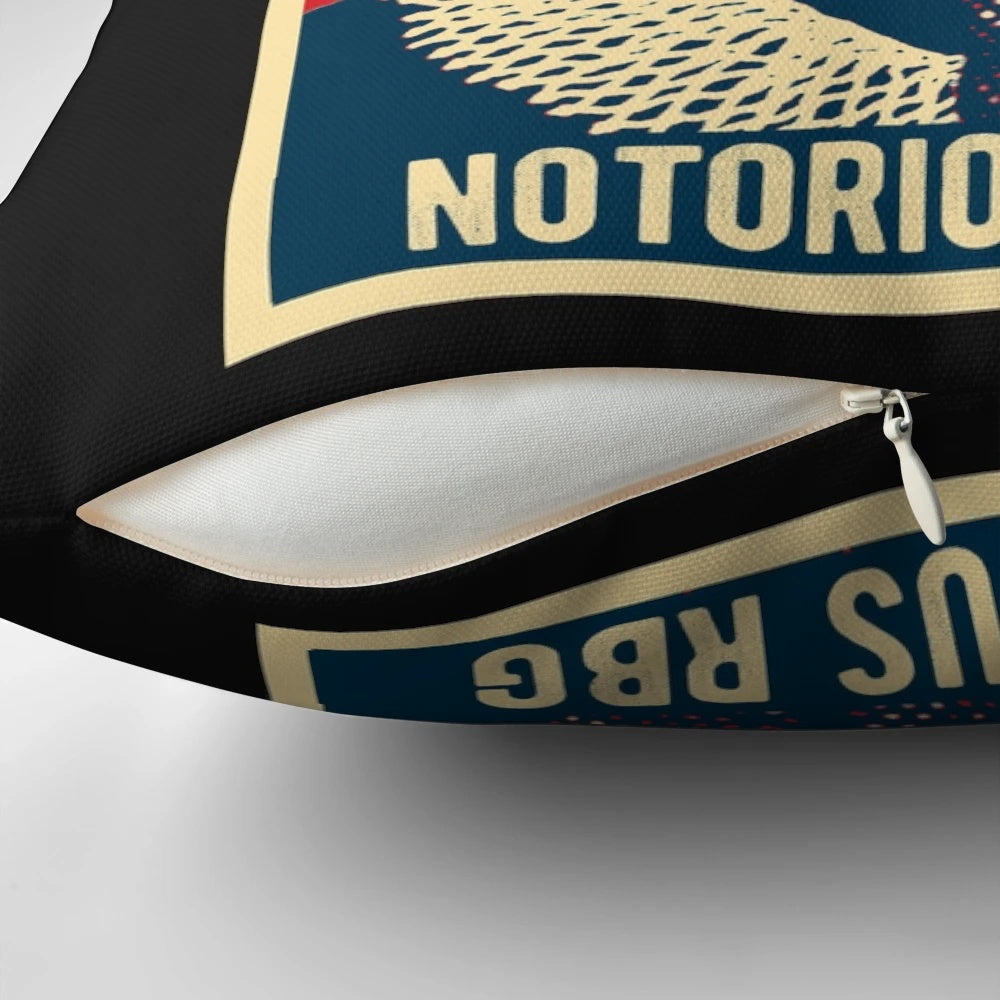 Notorious RBG Pillow featuring the portrait of the late Supreme Court Justice Ruth Bader Ginsburg