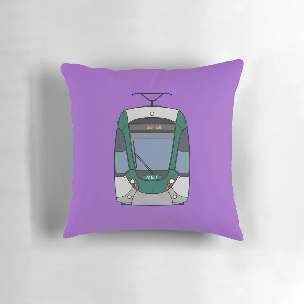 Nottingham Citadis Tram Pillow, a high-quality souvenir featuring the iconic tram of Nottingham, England.