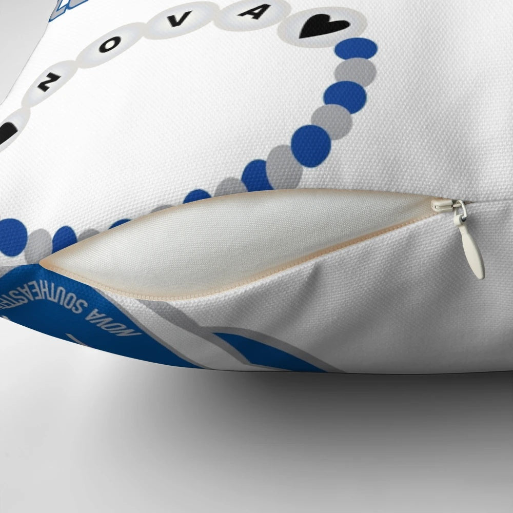 Nova Southeastern University Inspired Pillow with NSU Sharks Logo