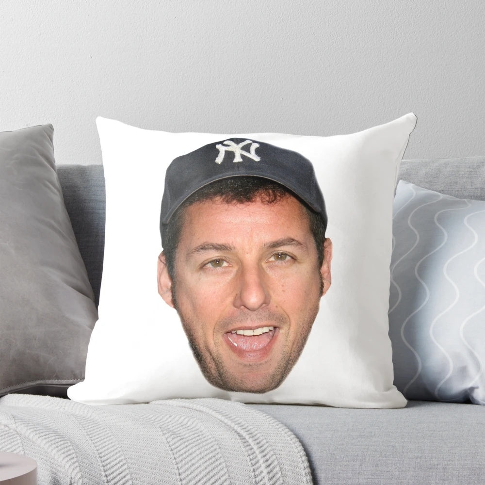Funny novelty pillow featuring the face of actor Adam Sandler