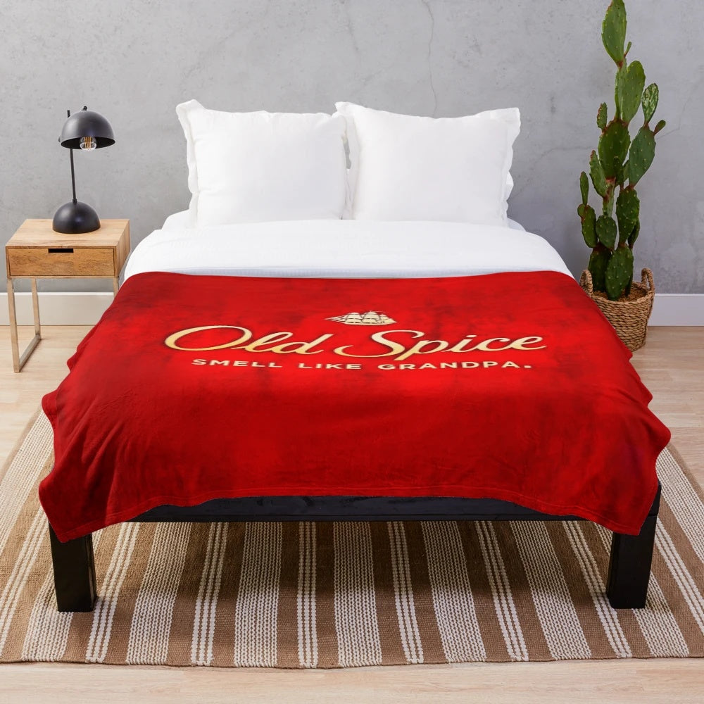 Old Spice-inspired plush blanket with humorous, honest branding