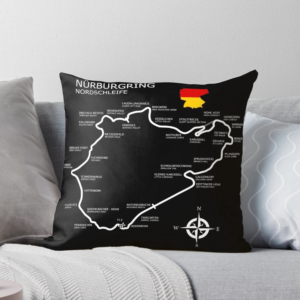 Nurburgring Nordschleife Motorsport and Formula 1 Pillow