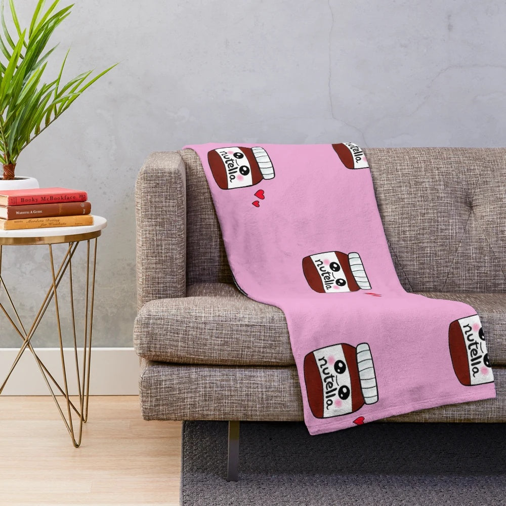 Nutella inspired plush blanket with cute food design
