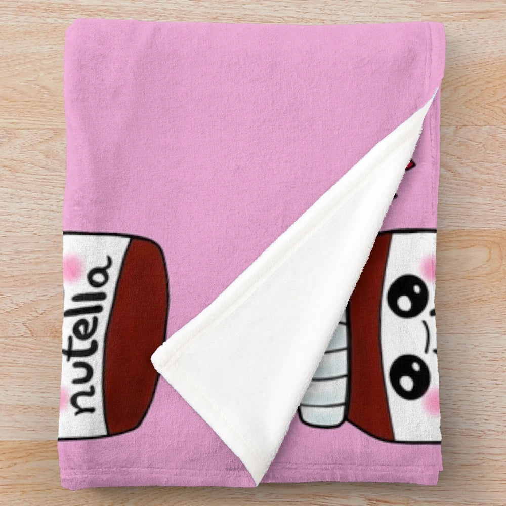Nutella inspired plush blanket with cute food design