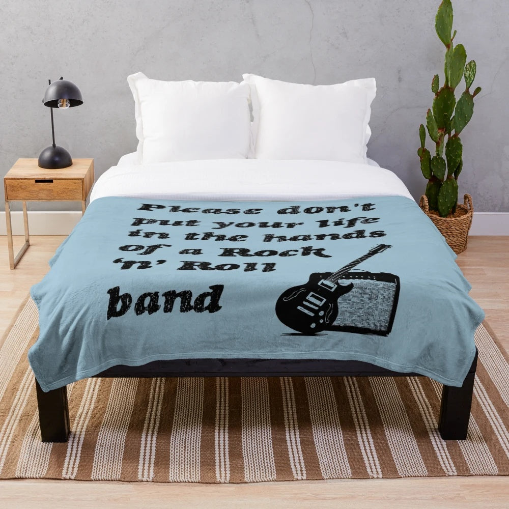 Oasis inspired plush blanket with band lyrics