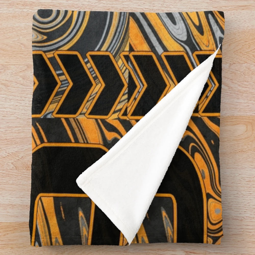 Oblivion-themed plush blanket with rollercoaster design