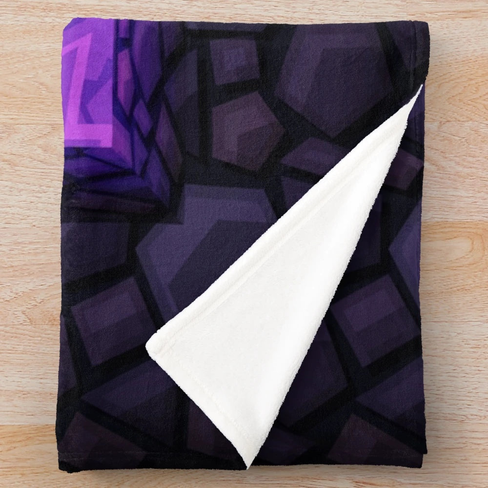 Obsidian Nether Portal Plush Blanket inspired by Minecraft