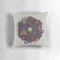 Occult-inspired pillow with skull, tentacles, crystals, and dark motifs
